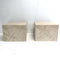 Pair Of Travertine Cube Side Tables Or Pedestals