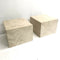 Pair Of Travertine Cube Side Tables Or Pedestals