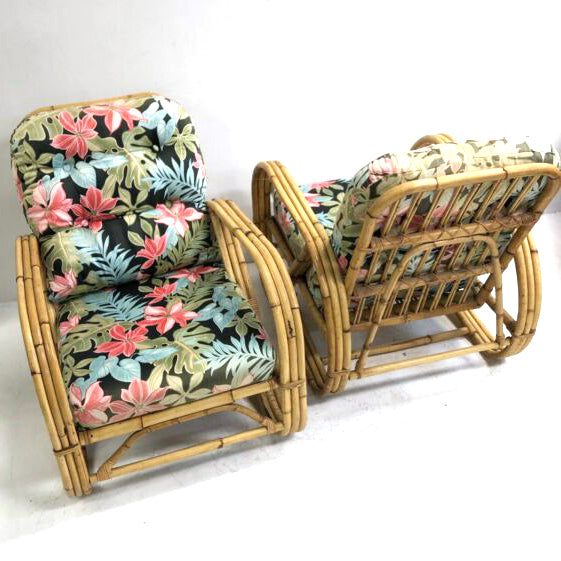 Pair Of Vintage Pretzel Cane Armchairs