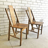 Pair Of Vintage Rustic Farmhouse Wooden Chairs