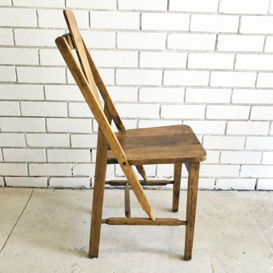 Pair Of Vintage Rustic Farmhouse Wooden Chairs