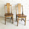 Pair Of Vintage Rustic Farmhouse Wooden Chairs