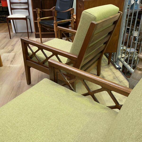 Pair of Mid Century Avalon Chairs Restored Armchairs