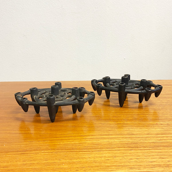 Vintage Brutalist Cast Iron Candle/Taper holder