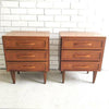 Pair of Mid Century Burges Bedside Chest Drawer Table