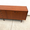 Restored Long Mid Century Teak Parker Nordic Cats Eye Sideboard