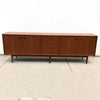 Restored Long Mid Century Teak Parker Nordic Cats Eye Sideboard