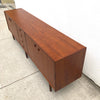 Restored Long Mid Century Teak Parker Nordic Cats Eye Sideboard