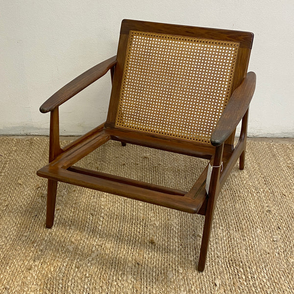 Mid Century Parker Rattan Back Armchair Lounge Chair - New Upholstery
