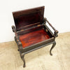 Antique Victorian Turned Rail Queen Anne Leg Piano Seat Stool