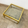 1970's Hollywood Regency Style Gold Square Coffee Table By Pierre Vandel Paris