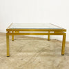 1970's Hollywood Regency Style Gold Square Coffee Table By Pierre Vandel Paris
