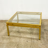 1970's Hollywood Regency Style Gold Square Coffee Table By Pierre Vandel Paris