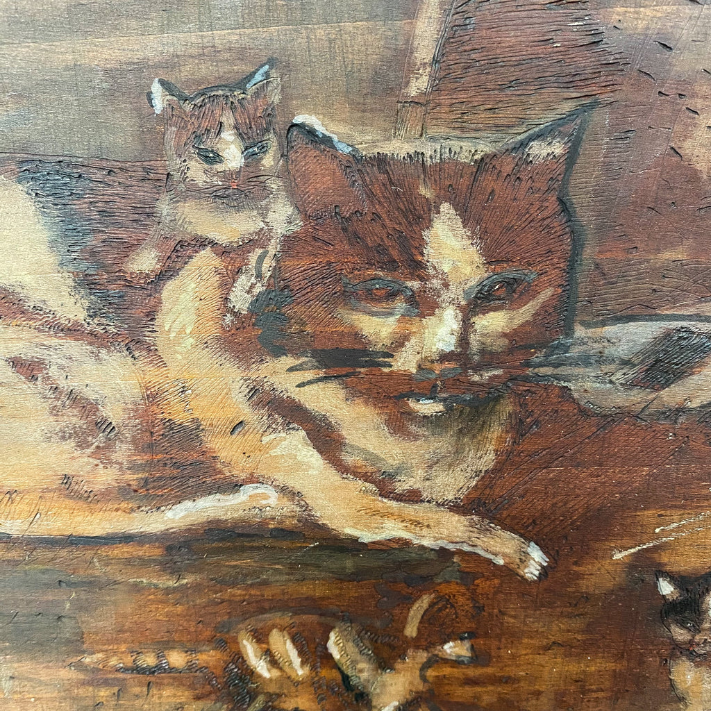 Pyrogravure c1908 in Original Frame by Claire Borch