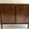 Rare Mid Century 1970’s Danish Tambour Door Cocktail Corner Cabinet