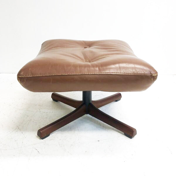 Rare Mid Century Tessa Leather Footstool
