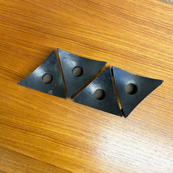 Set 4 Mid Century Brutalist Cast Iron Candle/Taper holders