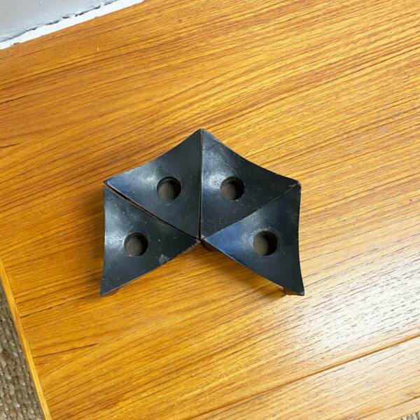 Set 4 Mid Century Brutalist Cast Iron Candle/Taper holders