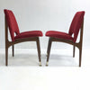 Set Of 4 Mid Century 60’s Red Velour Dining Chairs