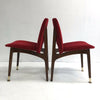 Set Of 4 Mid Century 60’s Red Velour Dining Chairs