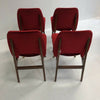 Set Of 4 Mid Century 60’s Red Velour Dining Chairs