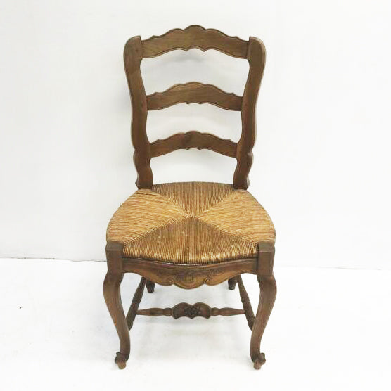 Set 8 Hand Carved Rush Seated French Provincial Style Dining Chairs