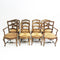 Set 8 Hand Carved Rush Seated French Provincial Style Dining Chairs