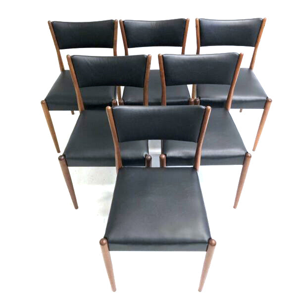 Set Of Six Mid Century Parker Dining Chairs