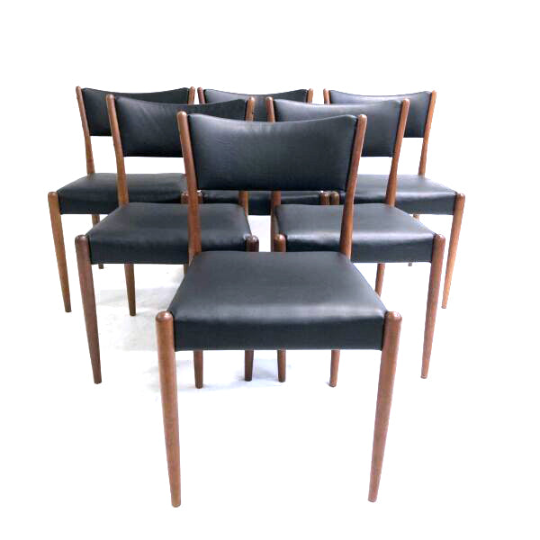 Set Of Six Mid Century Parker Dining Chairs