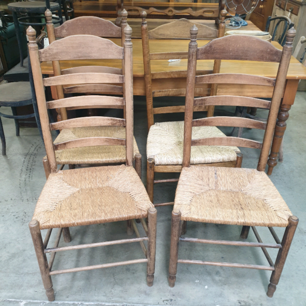 Rush Seat Ladder Back Chairs