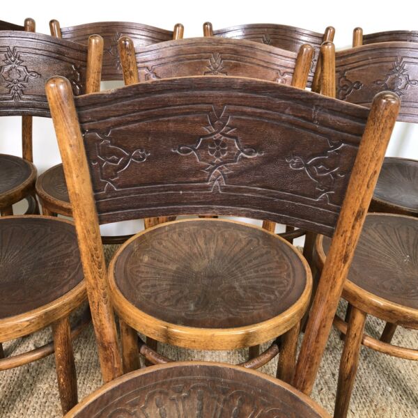 Set of 10 Antique Bentwood Chairs Jacob & Joseph Kohn Austria