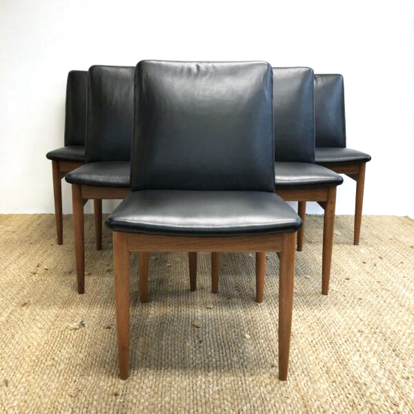 Six Parker Ballarat Slab Back Dining Chairs - Restored