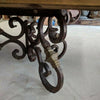 Large Spanish Wrought Iron and Brass Tile Top Coffee Table, late 20th Century