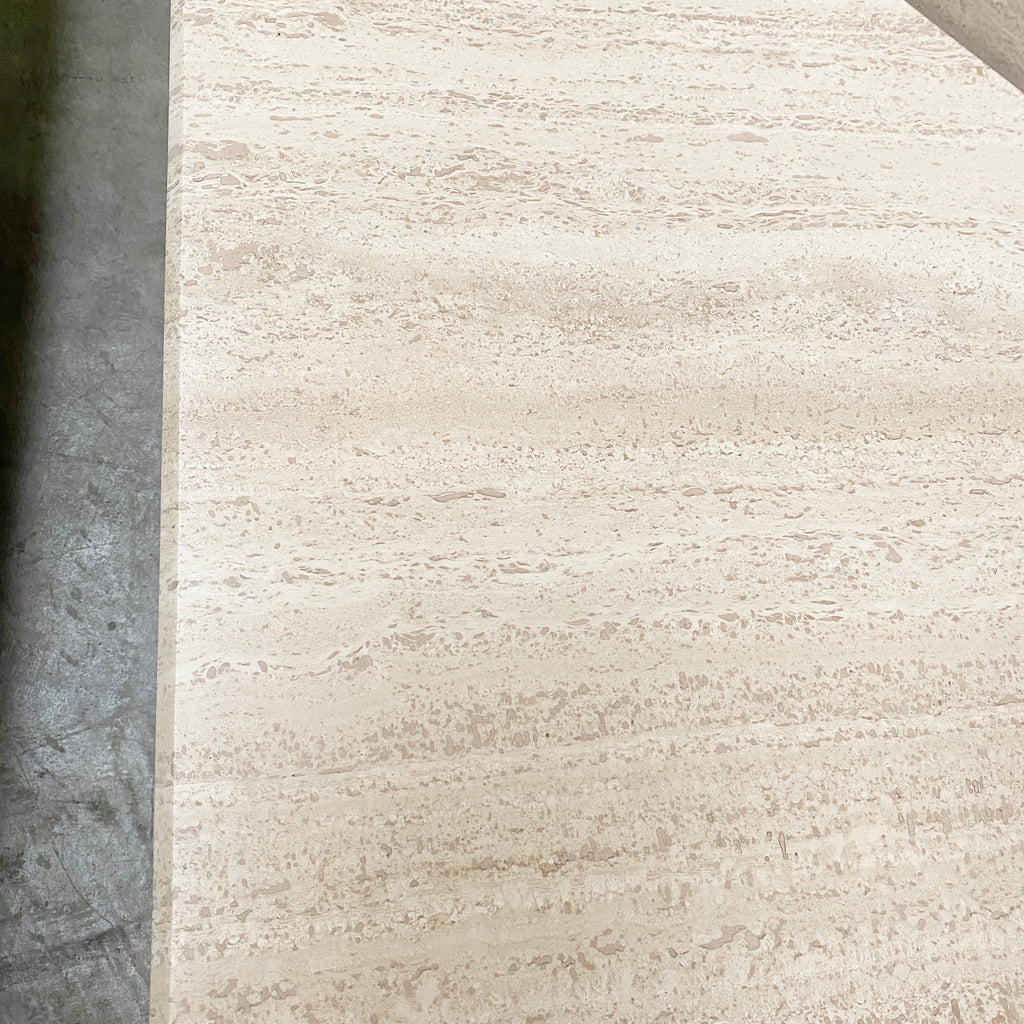 Split Sectional Travertine Coffee Table