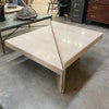 Split Sectional Travertine Coffee Table