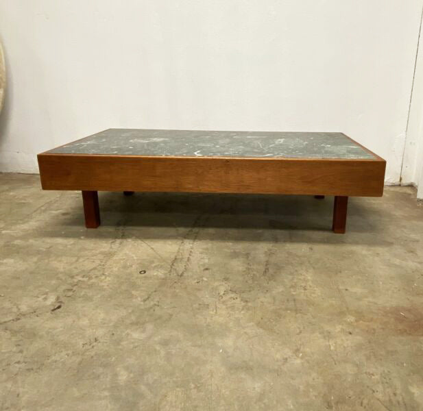 Stunning Green Marble and wood coffee table