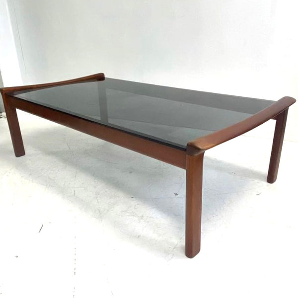 Mid Century Tessa Smoked Glass Coffee Table