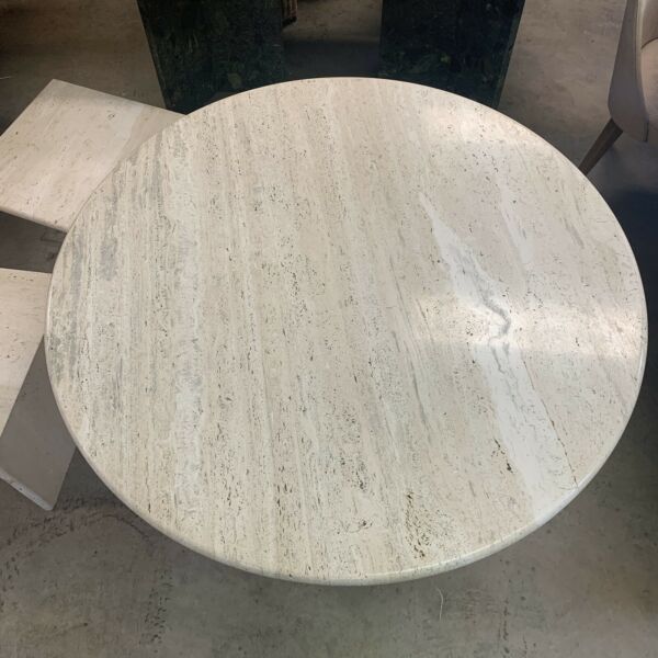 Gorgeous Travertine Dining Table on a Pedestal Base