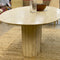 Vintage Unfilled Travertine Oval Dining Table S Shaped Base