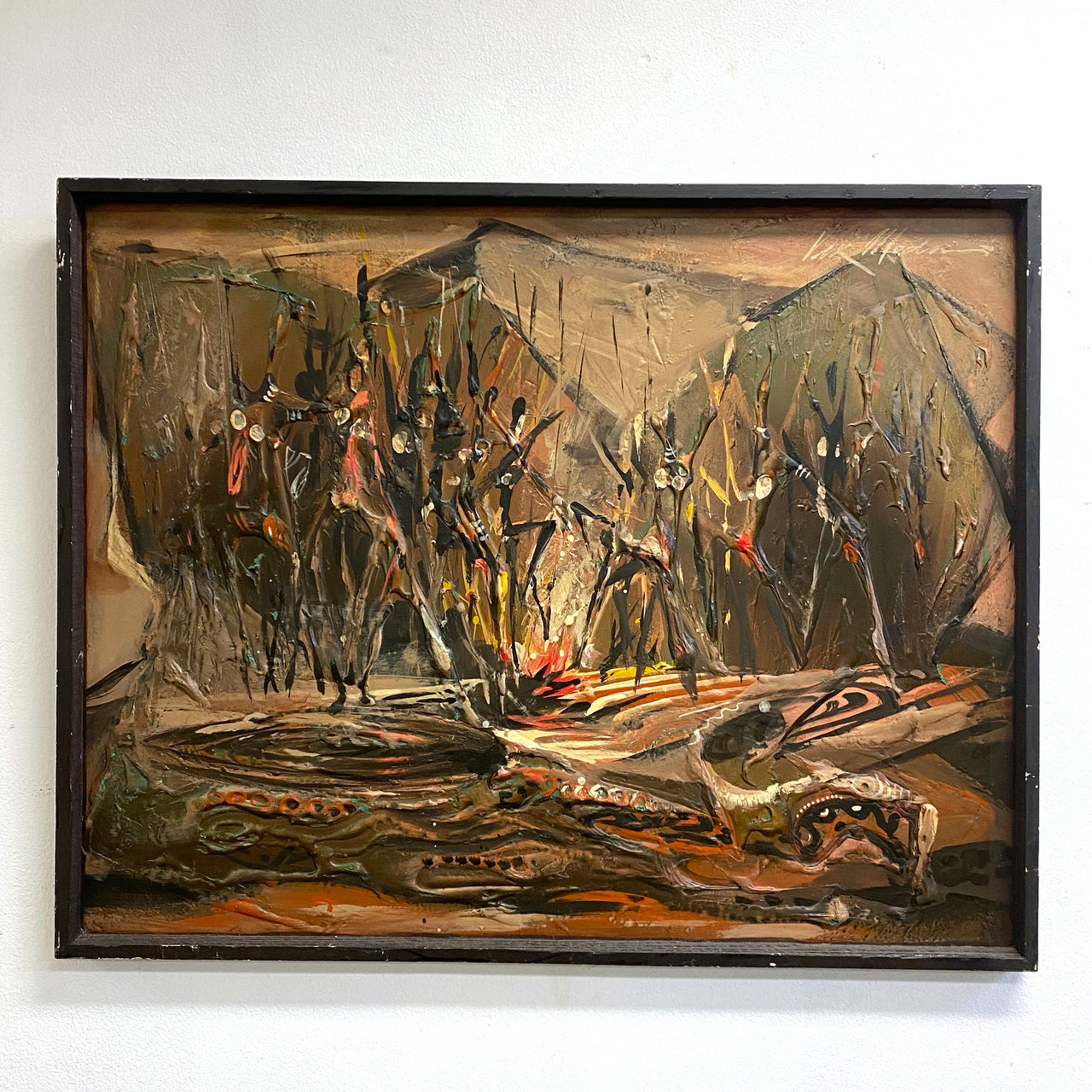 Retro Viktor Mednis Indigenous Australian Abstract Impressionist Art