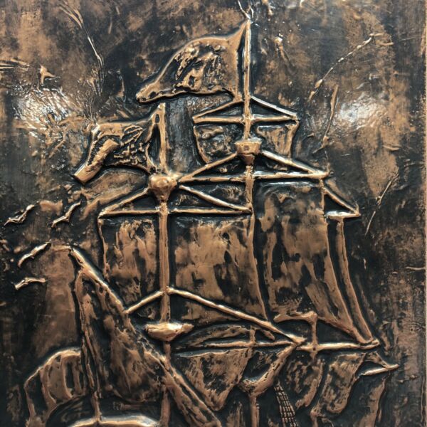 Vintage 1970’s Sailing Ship Copper Wall Art