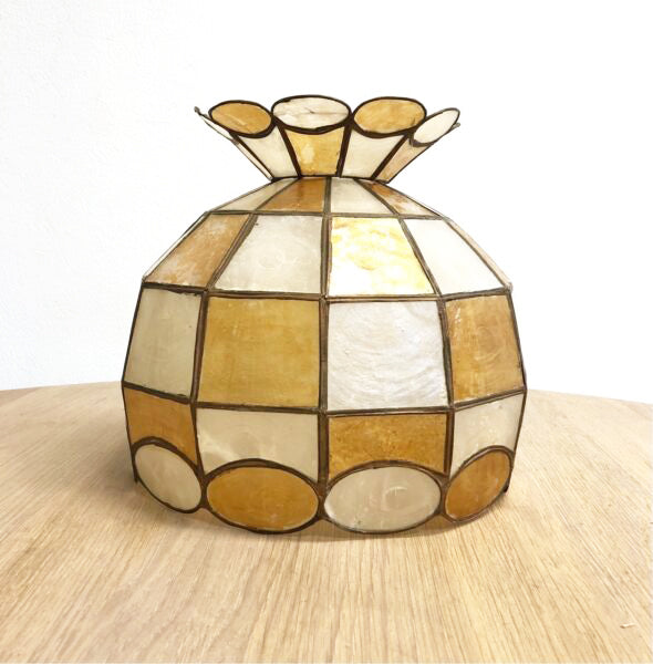 Vintage 1970s Capiz Shell Light Shade