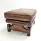 Vintage 1970s Leather And Oak Foot stool Pouffe