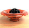 Vintage Art Deco Orange Glass Bowl With Glass Frog