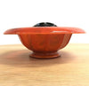 Vintage Art Deco Orange Glass Bowl With Glass Frog