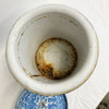Large French Vintage Blue and White Marbled Enamelware Canister