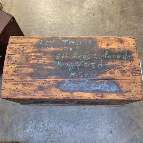 Vintage Carved Pine Oregon Trunk Chest