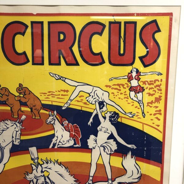 Vintage Framed numbered Hanneford Circus Poster