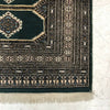 Vintage Hand Knotted Green Persian Wool Rug