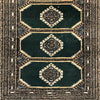 Vintage Hand Knotted Green Persian Wool Rug